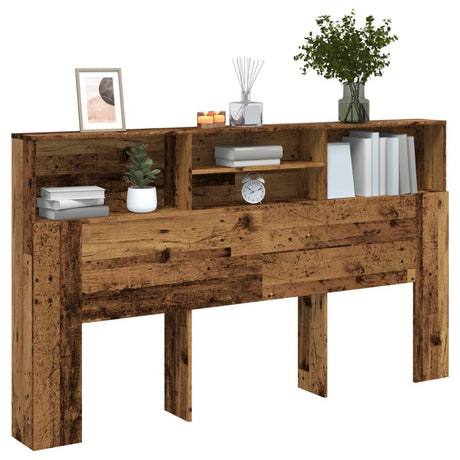 Vidaxl hoofdbordkast 180x19x103,5 cm bewerkt hout oud houtkleurig