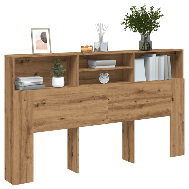 Vidaxl hoofdbordkast artisan eiken 180x19x103,5 cm bewerkt hout