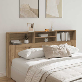 Vidaxl hoofdbordkast 200x19x103,5 cm bewerkt hout artisanaal eiken