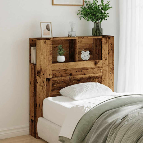 Vidaxl hoofdbordkast 100x18,5x102,5 cm bewerkt hout oud houtkleurig