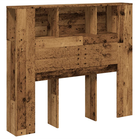 Vidaxl hoofdbordkast 120x19x104,5 cm bewerkt hout oud houtkleurig