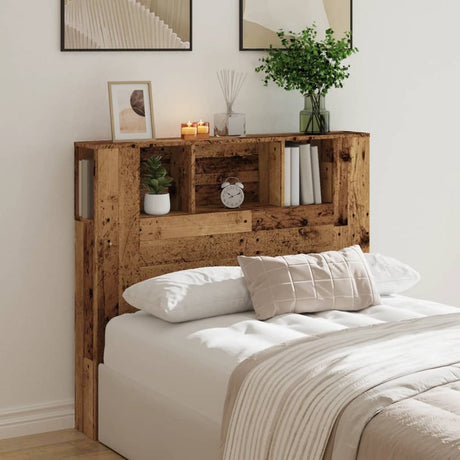Vidaxl hoofdbordkast 120x19x104,5 cm bewerkt hout oud houtkleurig