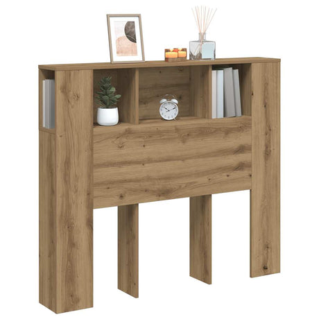 Vidaxl hoofdbordkast 120x19x104,5cm bewerkt hout artisanaal eikenkleur