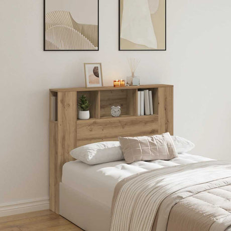 Vidaxl hoofdbordkast 120x19x104,5cm bewerkt hout artisanaal eikenkleur