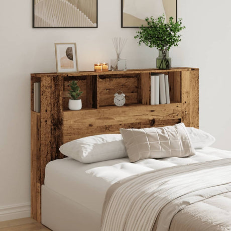 Vidaxl hoofdbordkast 140x18,5x102,5 cm bewerkt hout oud houtkleurig