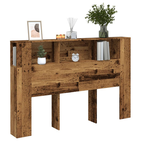 Vidaxl hoofdbordkast 160x18,5x103,5 cm bewerkt hout oud houtkleurig