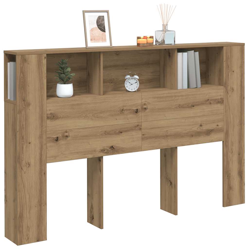 Vidaxl hoofdbordkast artisan eiken 160x18,5x103,5 cm bewerkt hout