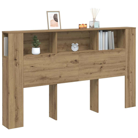 Vidaxl hoofdbordkast 180x18,5x102,5 cm bewerkt hout artisanaal eiken