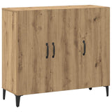 Vidaxl dressoir 90x34x80 cm bewerkt hout artisanaal eikenkleur