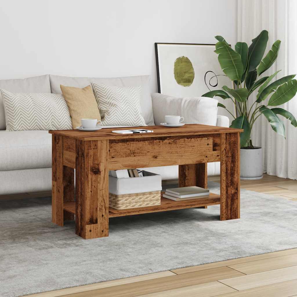 Vidaxl salontafel 101x49x52 cm bewerkt hout oud houtkleurig