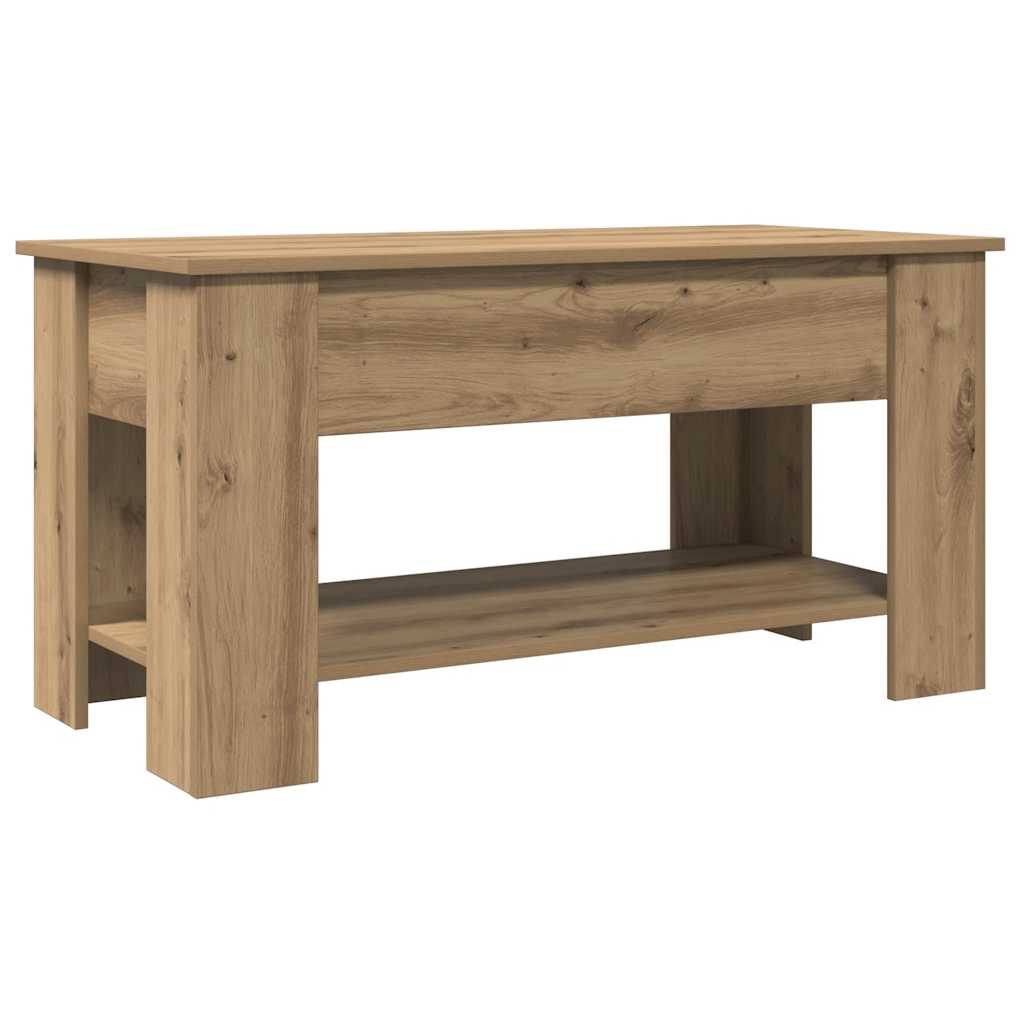 Vidaxl salontafel 101x49x52 cm bewerkt hout artisanaal eikenkleur