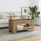 Vidaxl salontafel 101x49x52 cm bewerkt hout artisanaal eikenkleur