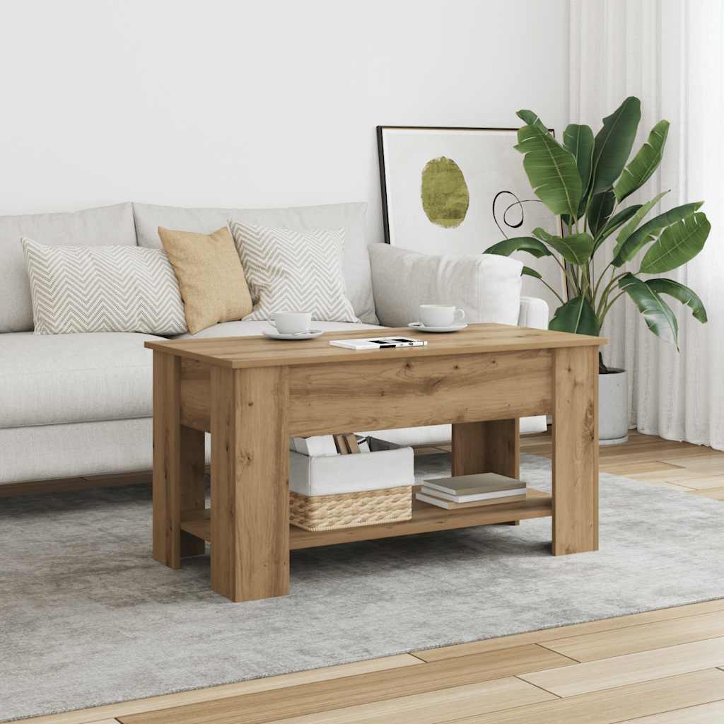 Vidaxl salontafel 101x49x52 cm bewerkt hout artisanaal eikenkleur