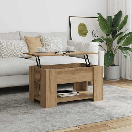 Vidaxl salontafel 79x49x41 cm bewerkt hout artisanaal eikenkleur
