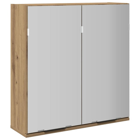 Vidaxl badkamerspiegelkast 64x20x66,5 cm bewerkt hout artisanaal eiken