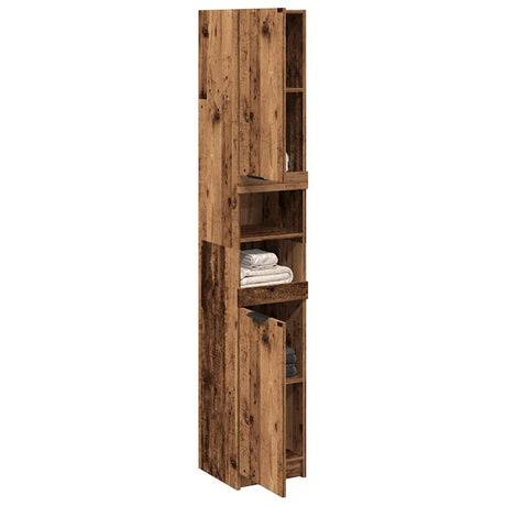 Vidaxl badkamerkast 32x34x188,5 cm bewerkt hout oud houtkleurig