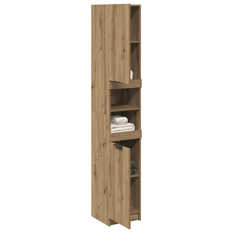 Vidaxl badkamerkast 32x34x188,5 cm bewerkt hout artisanaal eikenkleur