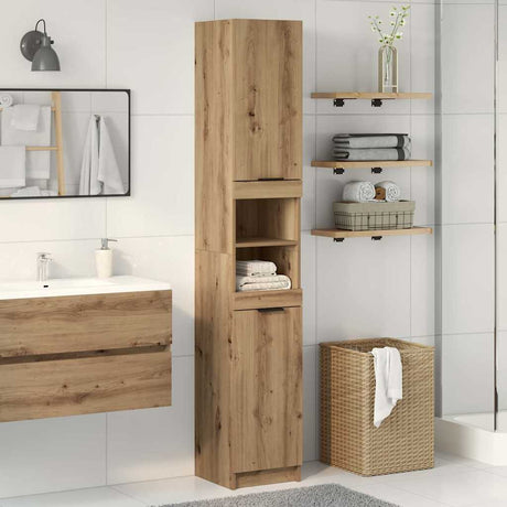 Vidaxl badkamerkast 32x34x188,5 cm bewerkt hout artisanaal eikenkleur