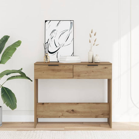 Vidaxl wandtafel 90x36x75 cm bewerkt hout artisanaal eikenkleurig
