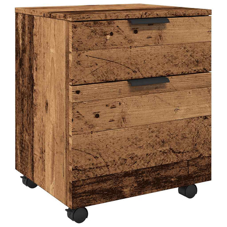 Vidaxl dossierkast verrijdbaar 45x38x54cm bewerkt hout oud houtkleurig