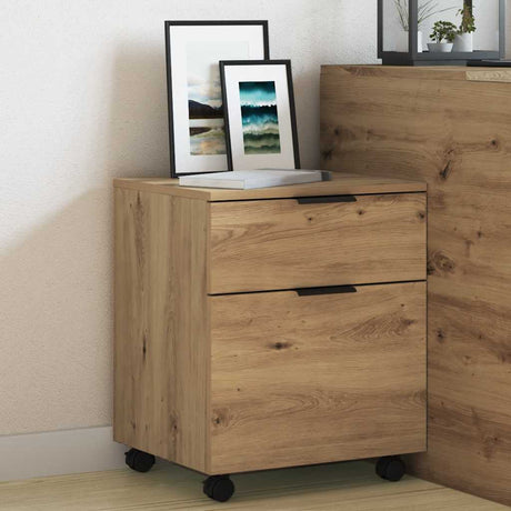 Vidaxl dossierkast verrijdbaar 45x38x54 cm hout artisanaal eikenkleur