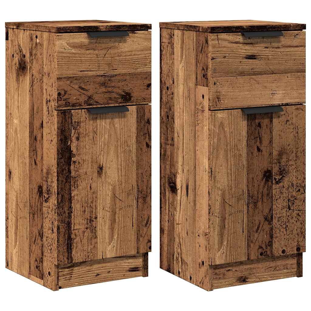 Vidaxl dressoirs 2 st 30x30x70 cm bewerkt hout oud houtkleurig