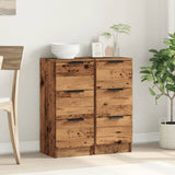 Vidaxl dressoirs 2 st 30x30x70 cm bewerkt hout oud houtkleurig