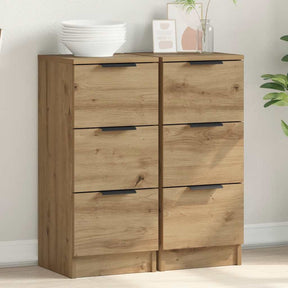 Vidaxl dressoirs 2 st 30x30x70 cm bewerkt hout artisanaal eikenkleur