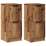 Vidaxl dressoirs 2 st 30x30x70 cm bewerkt hout oud houtkleurig