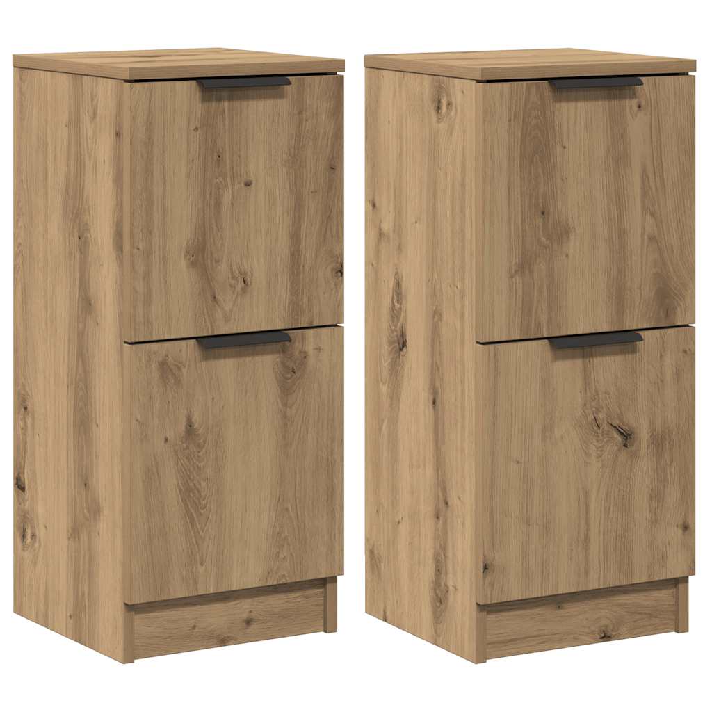Vidaxl dressoirs 2 st 30x30x70 cm bewerkt hout artisanaal eikenkleur