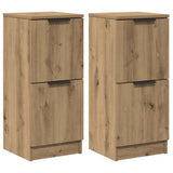 Vidaxl dressoirs 2 st 30x30x70 cm bewerkt hout artisanaal eikenkleur