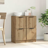 Vidaxl dressoirs 2 st 30x30x70 cm bewerkt hout artisanaal eikenkleur