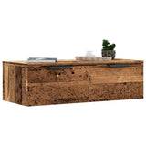Vidaxl wandkast 68x30x20 cm bewerkt hout oud houtkleurig