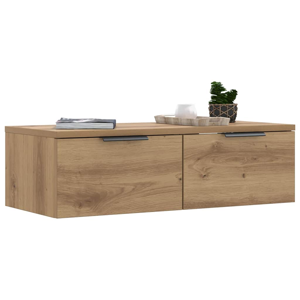 Vidaxl wandkast 68x30x20 cm bewerkt hout artisanaal eikenkleurig