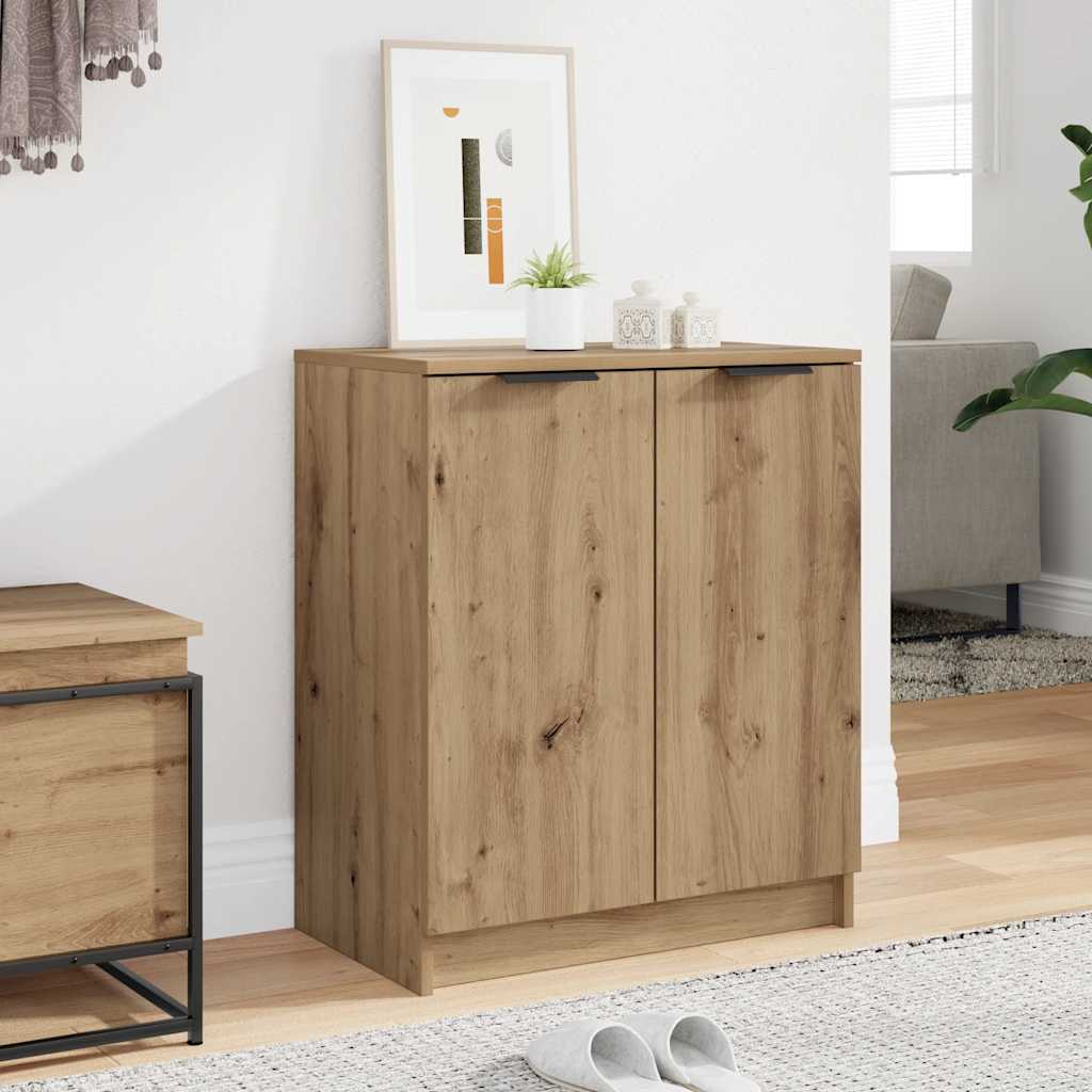 Vidaxl schoenenkast 59x35x70 cm bewerkt hout artisanaal eikenkleurig