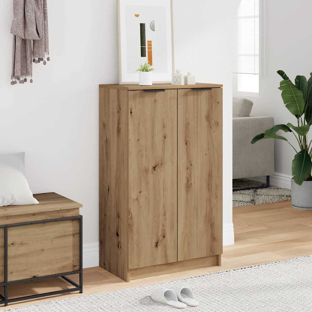 Vidaxl schoenenkast 59x35x100,5 cm bewerkt hout artisanaal eikenkleur