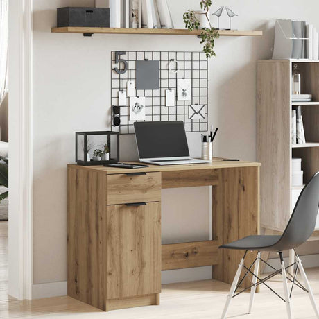 Vidaxl bureau 100x50x75 cm bewerkt hout artisanaal eikenkleur