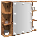 Vidaxl spiegelkast met led-verlichting 70x16,5x60 cm oud houtkleurig