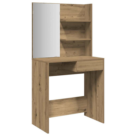 Vidaxl kaptafel met spiegel 74,5x40x141 cm artisanaal eikenkleur