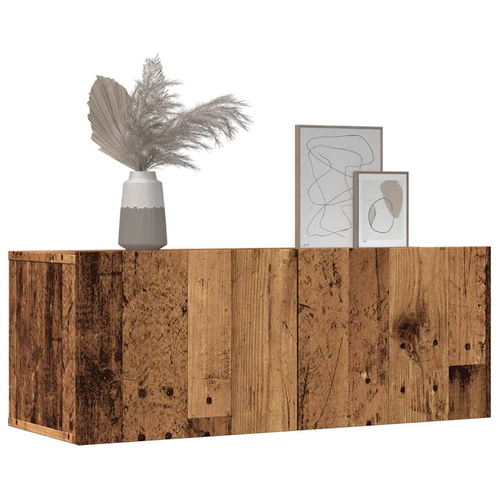 Vidaxl tv-meubels 2 st wandgemonteerd 80x30x30 cm oud houtkleurig