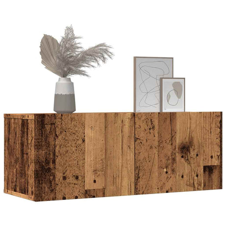 Vidaxl tv-meubels 2 st wandgemonteerd 80x30x30 cm oud houtkleurig