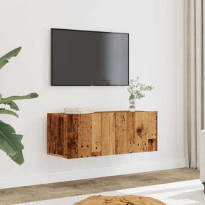 Vidaxl tv-meubels 2 st wandgemonteerd 80x30x30 cm oud houtkleurig