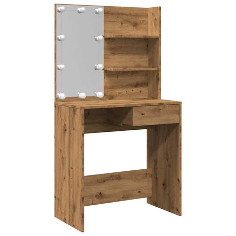 Vidaxl kaptafel met led-verlichting 74,5x40x141 cm artisanaal eiken
