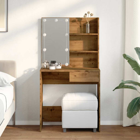 Vidaxl kaptafel met led-verlichting 74,5x40x141 cm artisanaal eiken