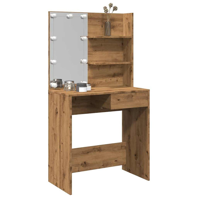 Vidaxl kaptafel met led-verlichting 74,5x40x141 cm artisanaal eiken