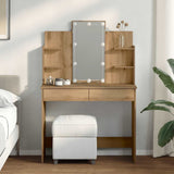 Vidaxl kaptafel met led-verlichting 96x40x142 cm artisanaal eikenkleur