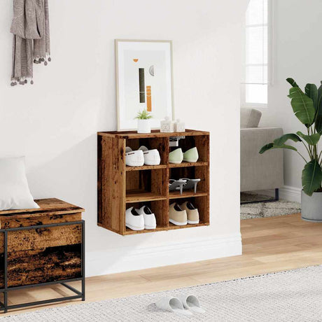 Vidaxl schoenenkast 52x30x50 cm oud houtkleurig