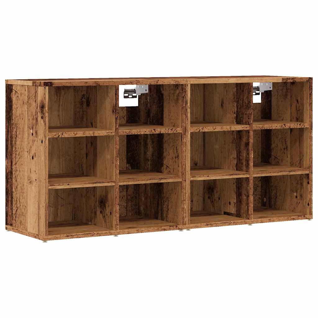 Vidaxl schoenenkasten 2 st 52x30x50 cm oud houtkleurig