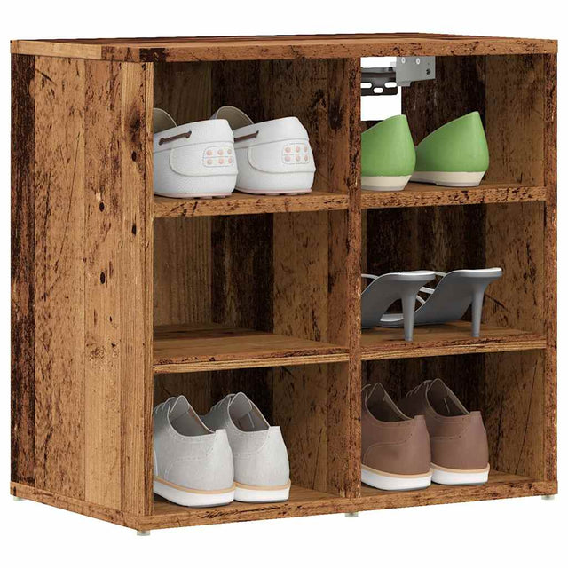 Vidaxl schoenenkasten 2 st 52x30x50 cm oud houtkleurig