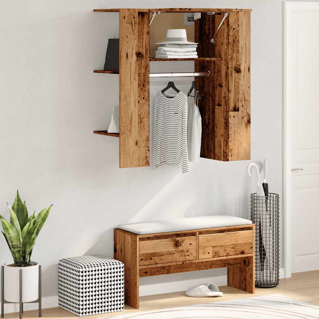 Vidaxl halmeubel 97,5x37x99 cm bewerkt hout oud houtkleurig